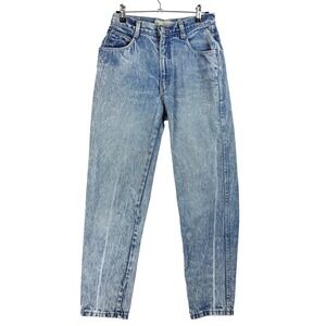 Vintage Acid Wash High Waisted Jeans Women's Light Blue Denim Size 12